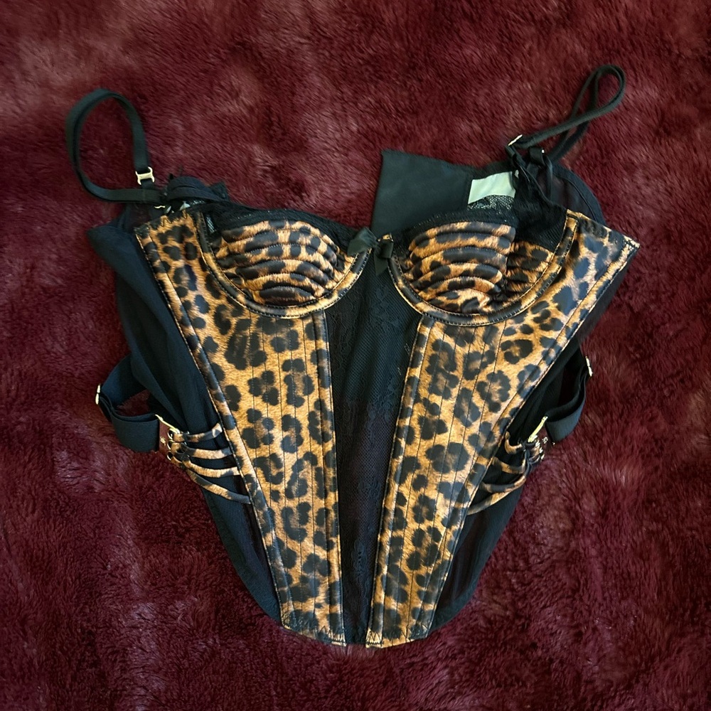 BNWT Honey birdette Marilyn leopard print bustier/corset top